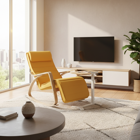 Zestaw relaksacyjny: fotel bujany Riva + stolik Buddy - zdjęcie 2