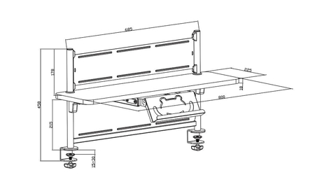 Elektrischer Schreibtisch mit Ablage Spacetronik SPE-X116AT