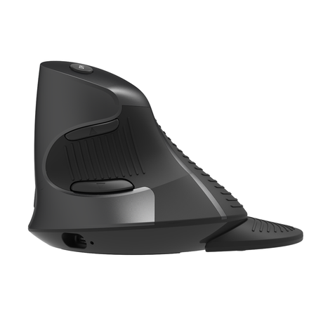 Ergonomische Maus Delux M618G DB in schwarz staubfrei