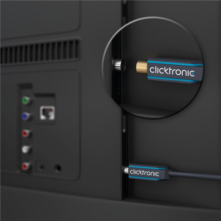 CLICKTRONIC Przyłącze kabel antenowy TV IEC gn.TV/wt.TV ekranowane 3m