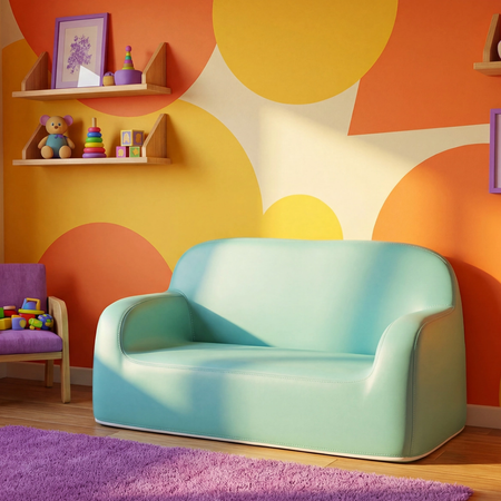 Zestaw mebli dziecięcych Spacetronik – stolik SPEX201 i sofa SPC-XD-24 niebieski