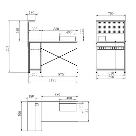 Biurko narożne Spacetronik FUNKY FURNITURE 120x70