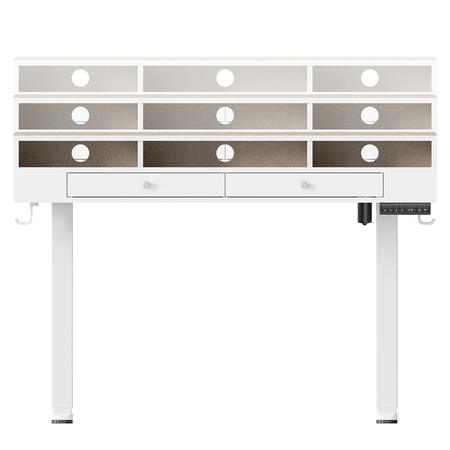 Mobile Singlel-Motor Sit-Stand Desk with Divider