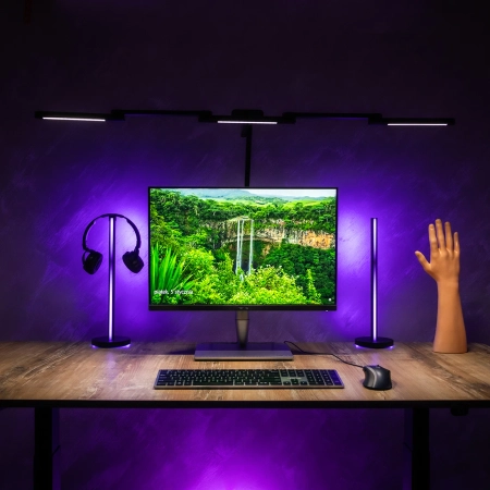 Biurkowa Lampa Kreślarska Spacetronik Glow D2 Regulowana Czarna 24W