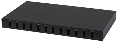 Schaltschrank 19" 1U 12xSC Duplex Schwarz Fest - zdjęcie 2