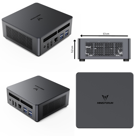Minisforum UM790 PRO Hochgeschwindigkeits-Mini-PC, AMD Ryzen 9 7940HS, AMD Radeon 780M, 32GB RAM DDR5, 2 x M.2 SSD 1 TB, Windows 11 Pro, 8K