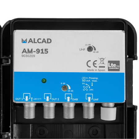 Alcad Mast-Verstärker AM-915 24V 40dB UHF+VHF - zdjęcie 2