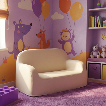 Zestaw mebli dziecięcych Spacetronik – stolik, sofa i foteliki waniliowy