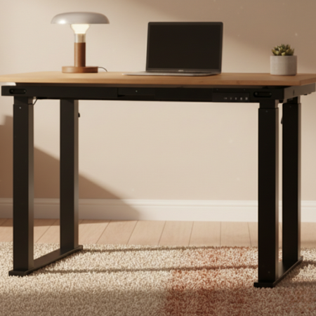 Zestaw do nowoczesnego biura: biurko elektryczne + fotel + szafka czarny