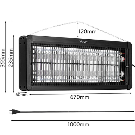 Lampa UV na owady wisząca/stojąca VAYOX IKV-40W