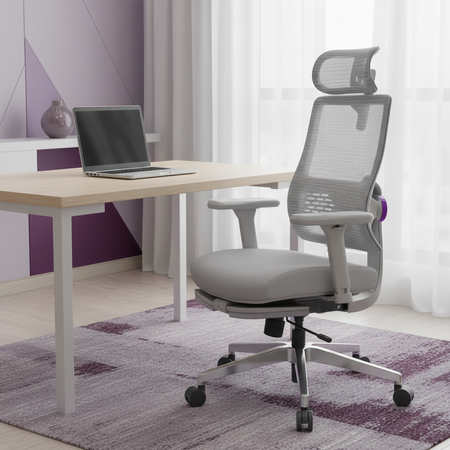 Fotel z podnóżkiem Spacetronik LUMBO 22 Szary