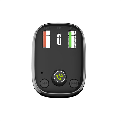 Szybka ładowarka samochodowa 36W Transmiter FM Bluetooth 5.0 LDNIO C704Q Czarna