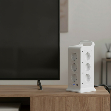 Listwa zasilająca tower 12xAC 2xUSB 1xUSB-C W - zdjęcie 2