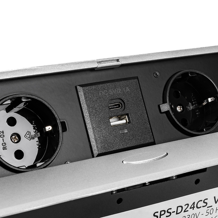 Spacetronik SPS-D24CS V2 Arbeitsplattensteckdose Öffnung