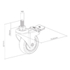Spacetronik Schreibtisch-Rollen SPE-A02