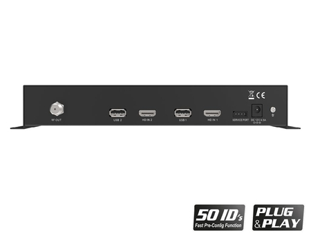 Modulator czterokanałowy 4x HDMI do 2x DVB-T/C/ISDB-T (2x MUX) EDISION 3w1 QUAD