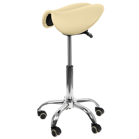 Ergonomiczny hoker siodło taboret obrotowy Spacetronik Sella (beżowy)