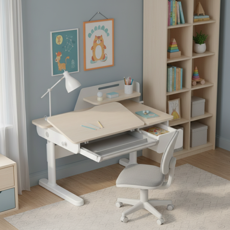 Biurko dziecięce SPEX110WL_100 100×65 cm regulowane 56–75 cm - zdjęcie 2