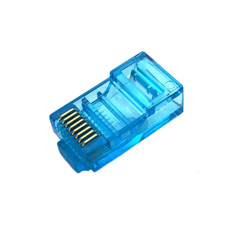 Wtyk sieciowy Pass Through RJ45 przelotowy niebieski CAT 6 UTP PT-RJ456UB-1 100szt
