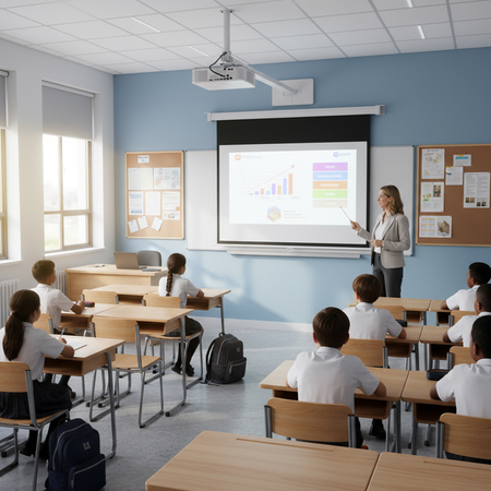 Ekran projekcyjny zwijany ręcznie 72" 16:9 biały