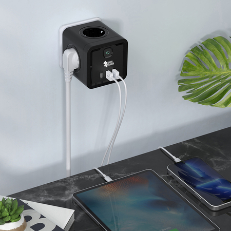 Listwa zasilająca 4xAC 2xUSB 1xUSB-C SPS-C03B - zdjęcie 2