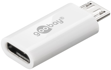 Adapter gniazdo USB-C na wtyk microUSB 2.0 do 480 Mb/s Goobay biały - zdjęcie 2