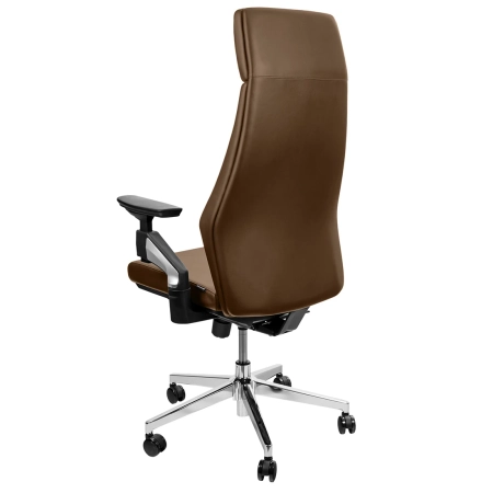 OUTLET Fotel ergonomiczny biurowy z podłokietnikiem 4D Spacetronik GUNNAR brązowy