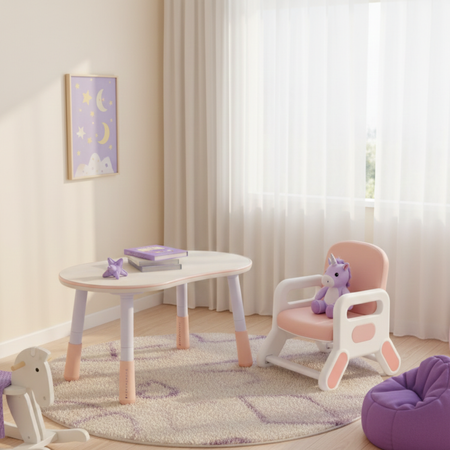 Zestaw mebli dziecięcych Spacetronik – stolik SPEX201 i krzesełko SPC-XD-22 różowy - zdjęcie 2