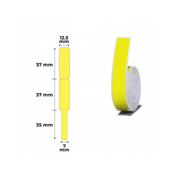 Etykiety do klabli seria B Niimbot 12.5 x 74 i 35 mm 65 szt żółty