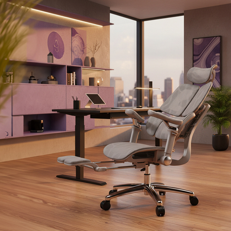 Regulowany Fotel biurowy 6D SPRINGO-11 Szary - zdjęcie 2