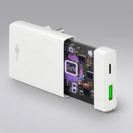 Ładowarka pionowa Goobay 65W USB USB-C PD biała