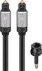 Kabel audio Jack 3,5mm - 2x RCA Goobay Plus oplot tekstylny szaro-czarny 5m