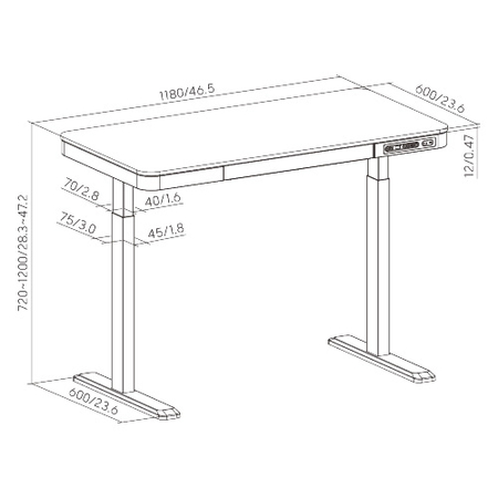Elektryczne biurko Spacetronik SPE-B126BB Astrid Outlet A+