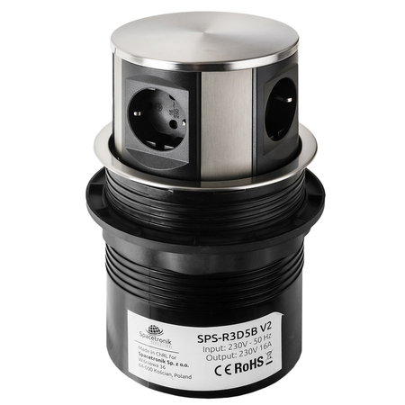 Gniazdo do blatu wpuszczane okrągłe Spacetronik SPS-R3D5B V2