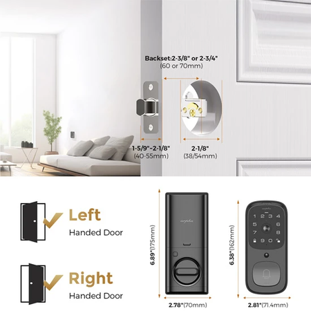 Wideodomofon z inteligentnym zamkiem do drzwi AL501 2K, WiFi, PIR, aplikacja ARPHA PLUS