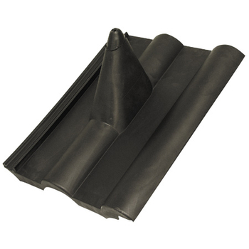 Gummierte Fliese 41x32 cm - Farbe schwarz
