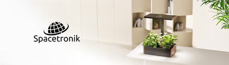 Inteligentna doniczka 10l SMART Garden biało - szara z ekranem LCD na ulubione rośliny przez cały rok Spacetronik SPGC20