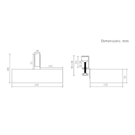 Boczny organizer do biurka na zacisk 25×17×15 cm czarny SPB148B