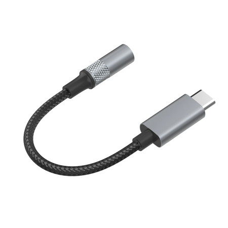 Adapter USB-C auf Klinke 3,5mm mit DAC grau