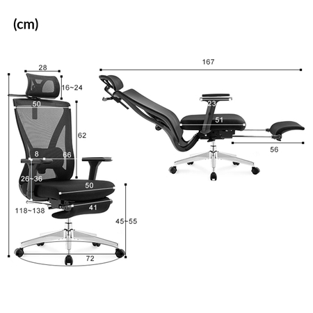 Fotel do biura rozkładany obrotowy GILDA Czarny Outlet A