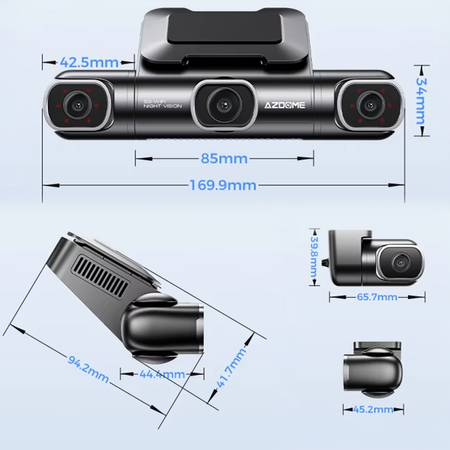 Wideorejestrator 4K 4CH WiFi GPS AZDOME M660