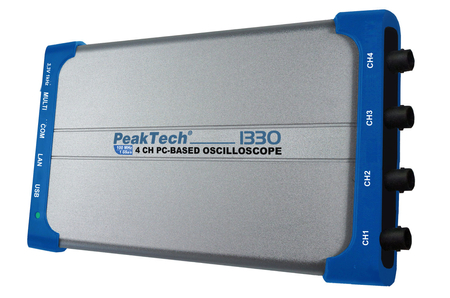 Oscyloskop PC 4-kanałowy USB LAN 100 MHz 1 GSa/s PeakTech 1330