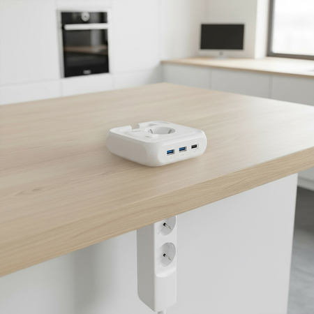 Listwa zasilająca 4xAC 2xUSB 1xUSB-C SPS-PS02W - zdjęcie 2