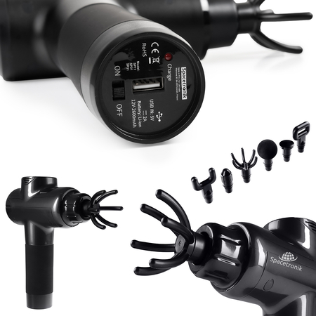 Masażer Ręczny dla Sportowca Massage Gun Spacetronik SP2100B czarny
