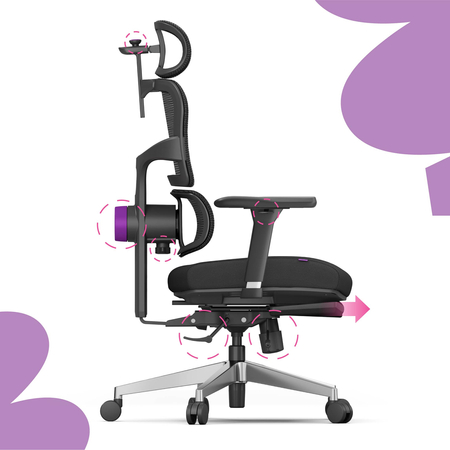 Ergonomiczny fotel Spacetronik LUMBO 44 Czarny Outlet A- - zdjęcie 2