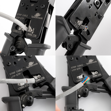 RJ45/RJ12/RJ11 Crimpzange mit LAN-Tester NT-CT04