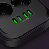 Listwa zasilająca Spacetronik SR-204 6x AC z ładowarką 4x USB 3.4A Auto-id