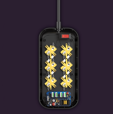Listwa zasilająca Spacetronik SR-204 6x AC z ładowarką 4x USB 3.4A Auto-id