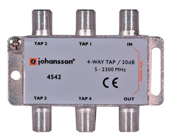 Odgałęźnik antenowy 4-krotny 5-2300 MHz Johansson 4542 20dB