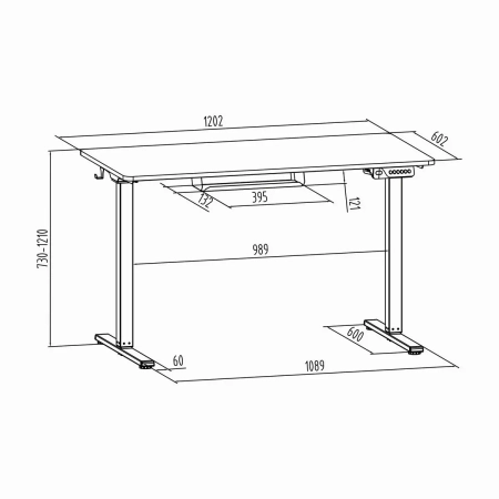 Spacetronik Moris 124BB 120x60 elektrischer Schreibtisch